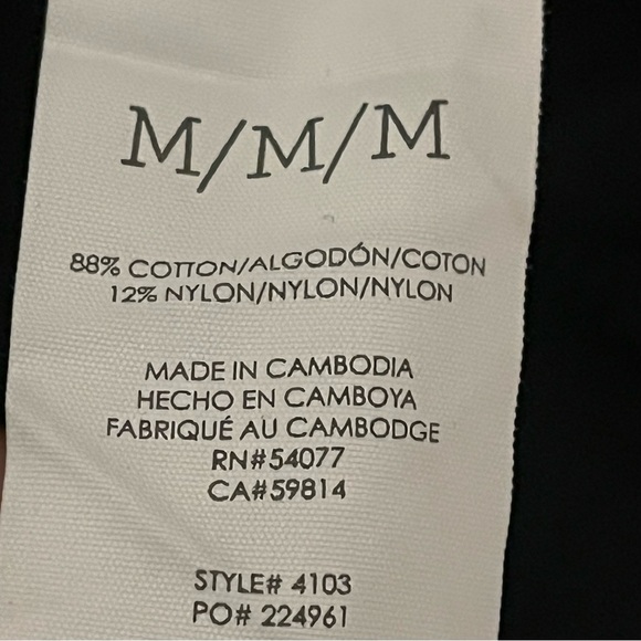 Cabi Adorn pullover cotton blend sweater black & white ruffle trim size M - Picture 10 of 10